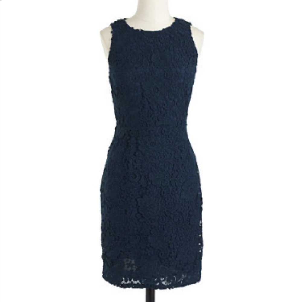 SOLD Jcrew Navy Lace Dress- size 4 petite - Picture 1 of 7